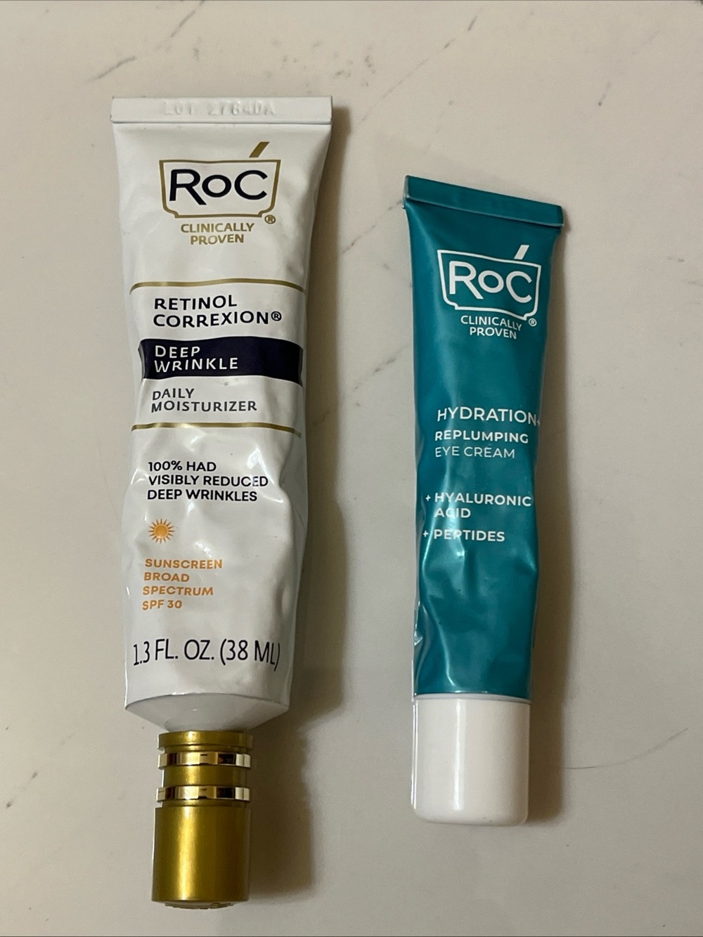 ROC retinol correxion deep wrinkle daily moisturizer and hydration eye cream lot